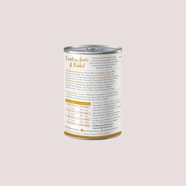 Eden Turkey, Goose & Rabbit Dog Food 395g
