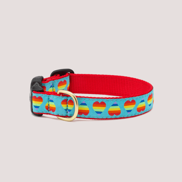 Up Country Rainbow Hearts Dog Collar