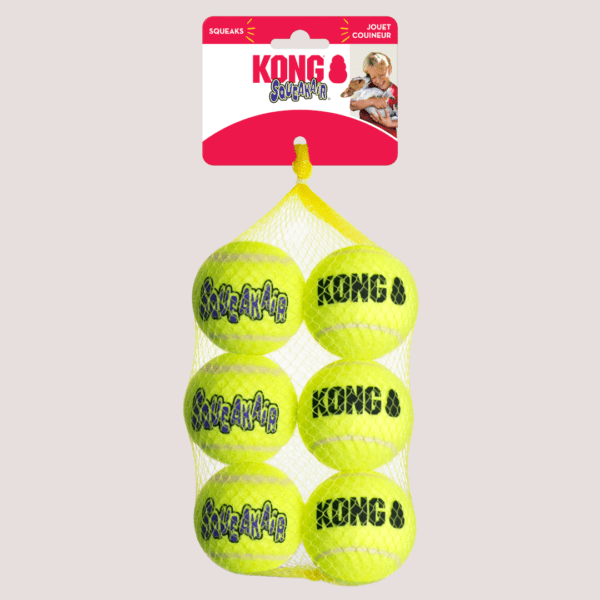 KONG SqueakAir Tennis Ball Dog Toy – Medium 6pk