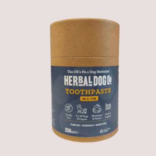Herbal Dog Co Toothpast in a tub