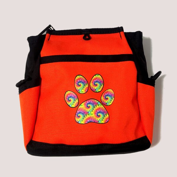 Doggone Good Orange With Paw Motif Treat Pouch With Belt
