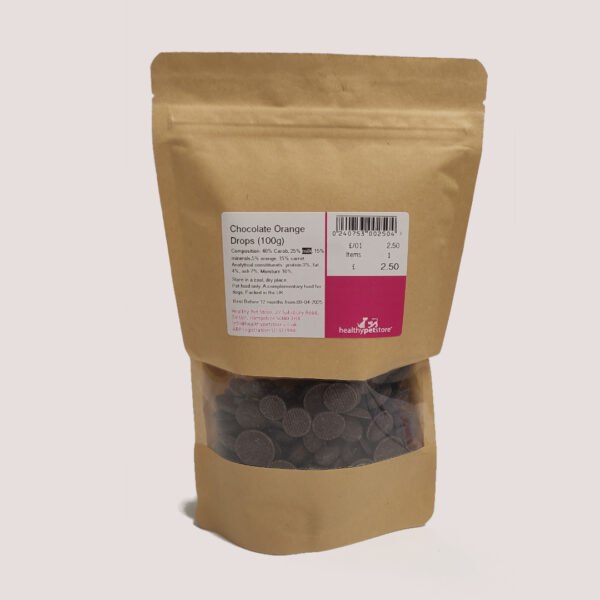 Chocolate & Orange Drops Dog Treats 100g