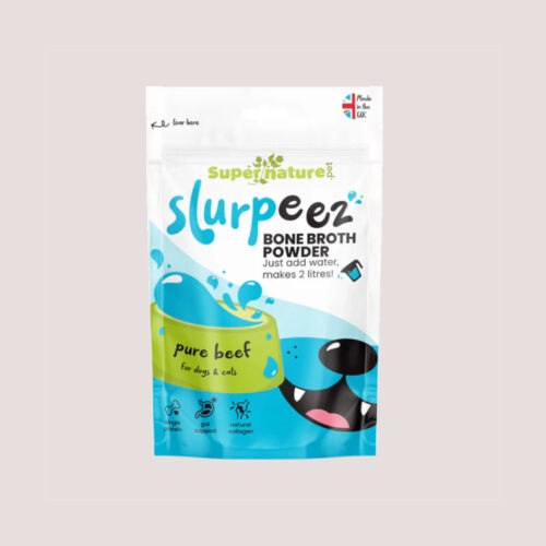 A nutrient-dense, collagen-boosting broth, Supernature Slurpeez Beef Bone Broth Powder is a simple way to enrich your pet’s meals and support their wellbeing.