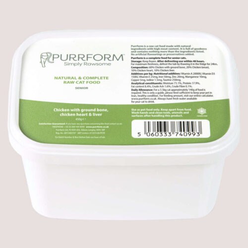 Purrform Senior Chicken With Bone, Liver & Heart 450g
