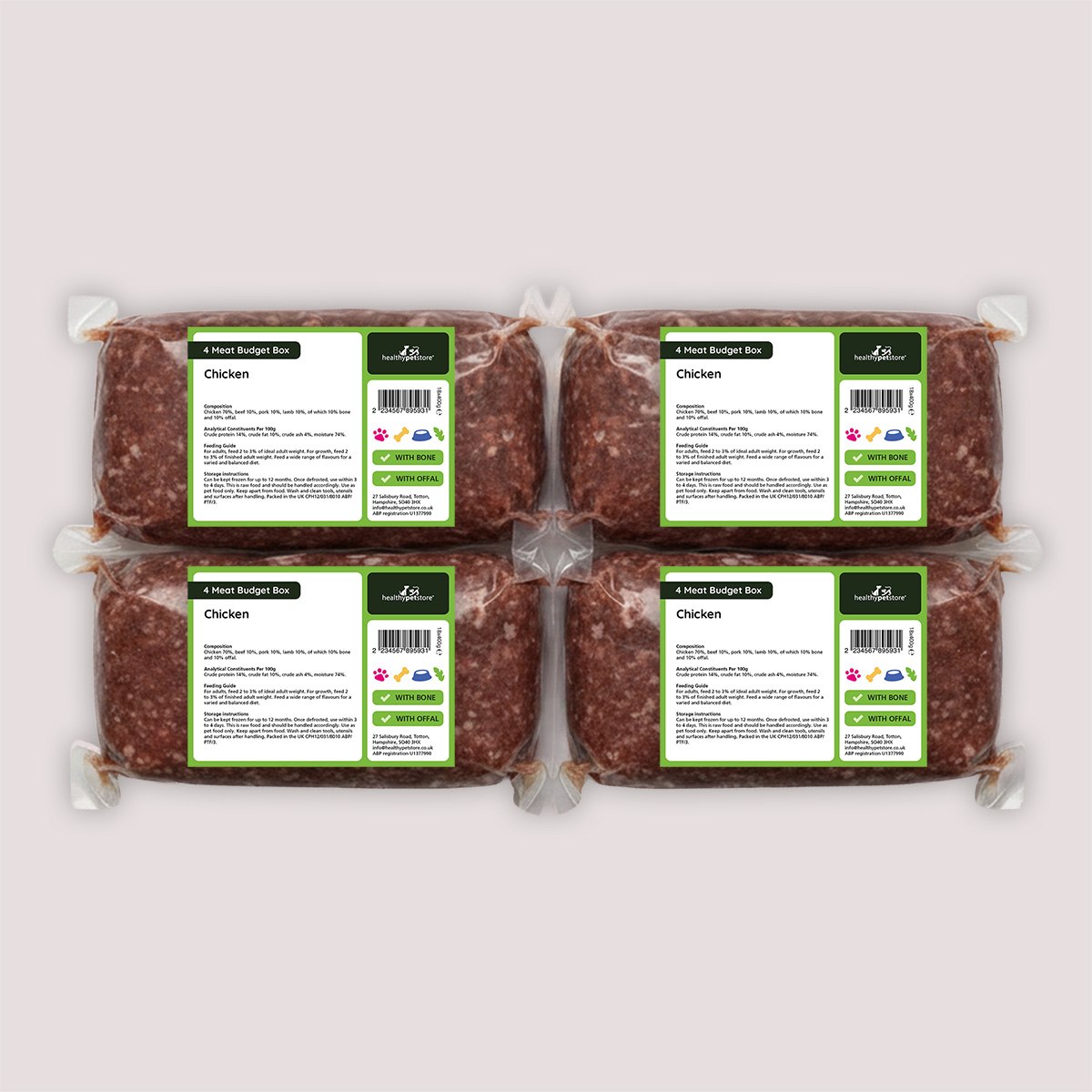 Raw Budget Box Minced Chicken 18x400g