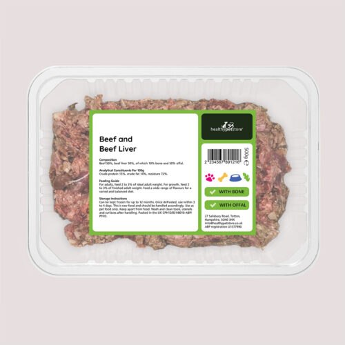 Raw Minced Beef & Liver With Bone & Offal 500g