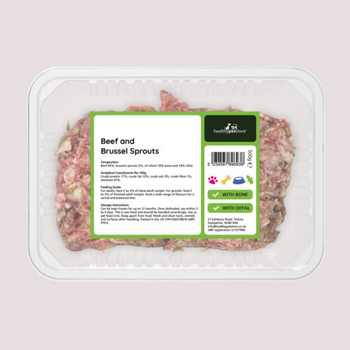 Raw Minced Beef & Sprout With Bone & Offal 500g
