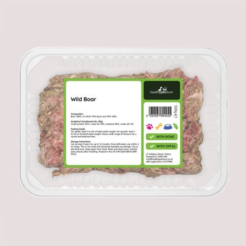 Raw Minced Boar With Bone & Offal 500g