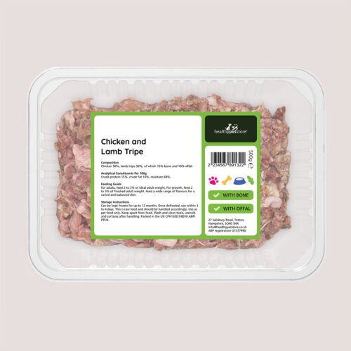 Raw Minced Chicken & Tripe With Bone & Offal 500g