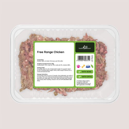 Raw Minced Free-Range Chicken With Bone & Offal 500g