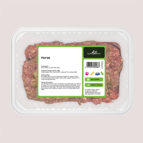 Raw Minced Horse No Bone & With Offal 500g