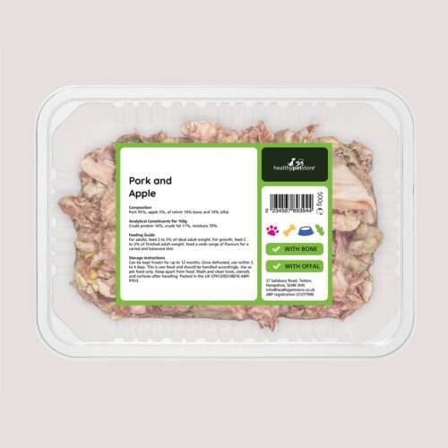 Raw Minced Pork & Apple With Bone & Offal 500g