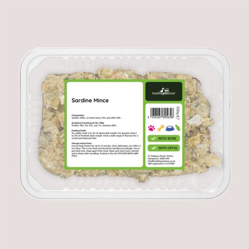 Raw Minced Sardine With Bone & Offal 500g