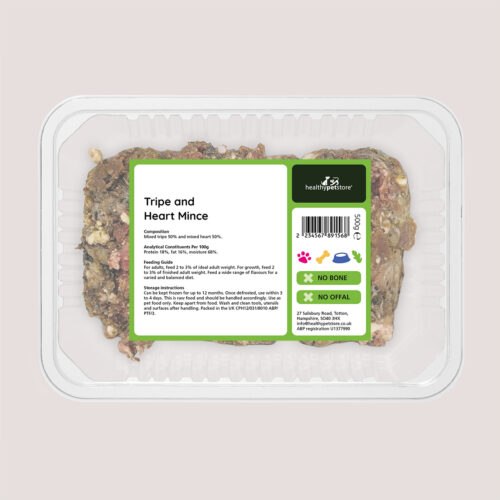 Raw Minced Tripe & Heart No Bone & No Offal 500g