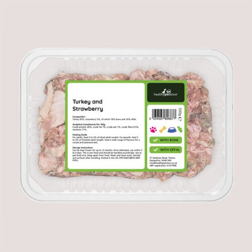 Raw Minced Turkey & Strawberry 500g