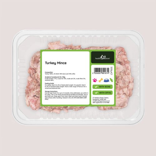 Raw Minced Turkey With Bone & Offal 500g