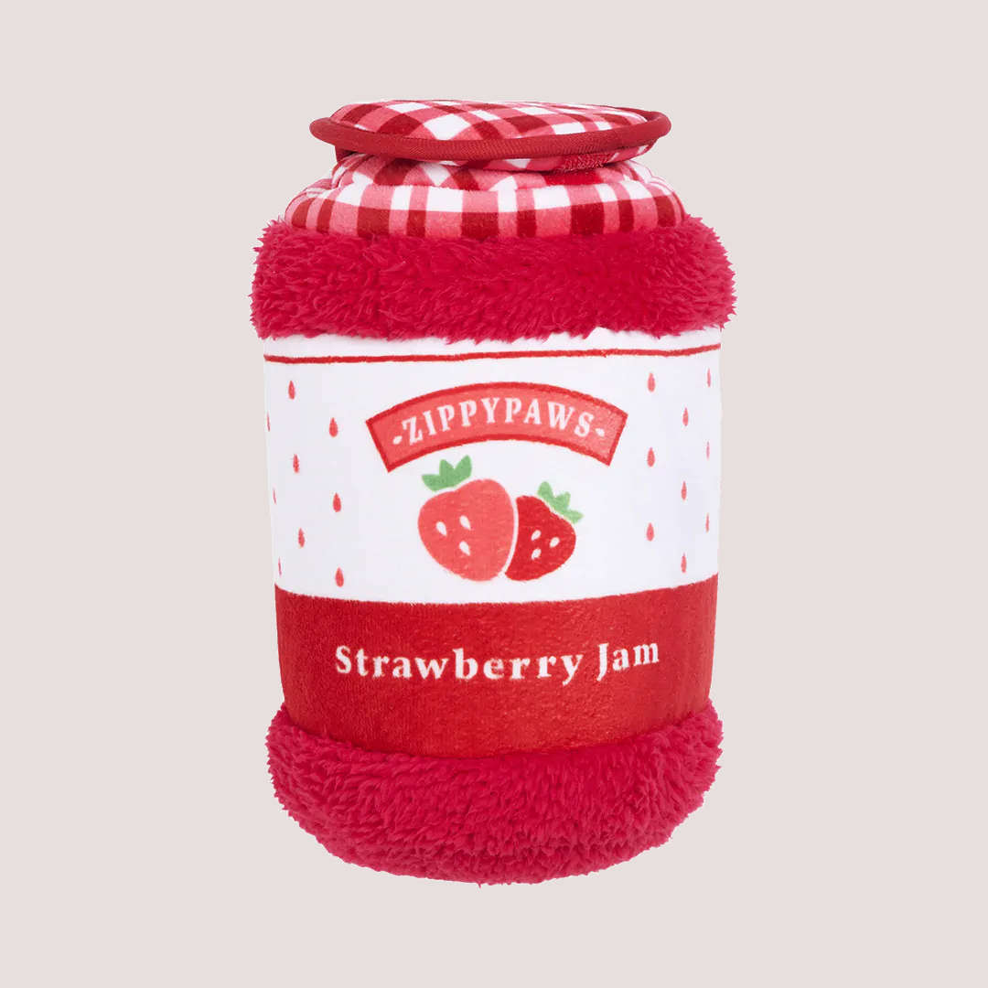 ZippyPaws Bungee Burrow Strawberry Jam Jar