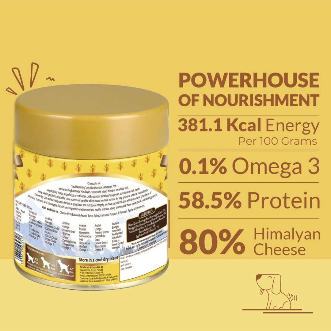 Pawfect Cheesecuits Cheese Dog Biscuits With Pineapple & Coconut 100g