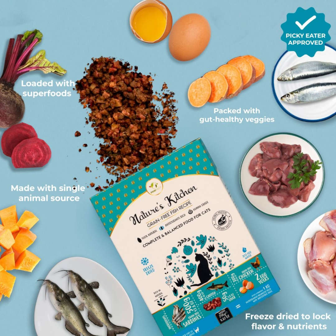 Pawfect Nature's Kitchen Freeze Dried Fish Cat Food 250g