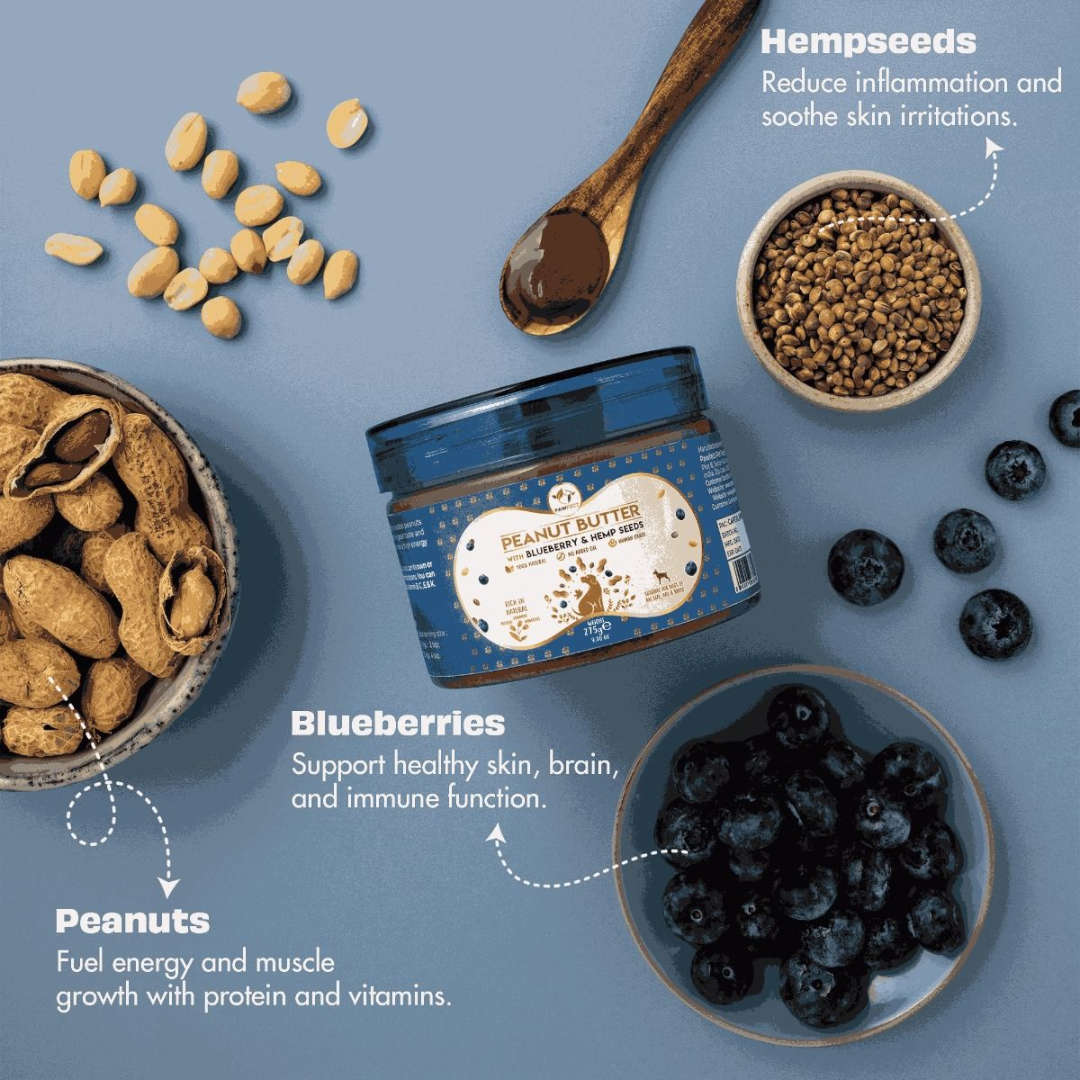 Pawfect Peanut Butter With Blueberry & Hemp Seed For Dogs 275g