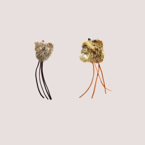 Purr In Our Hearts Wild Hare Leather Dangler Clip On