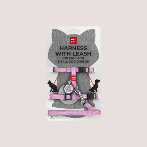 Waucat Cotton Harness & Lead Pink