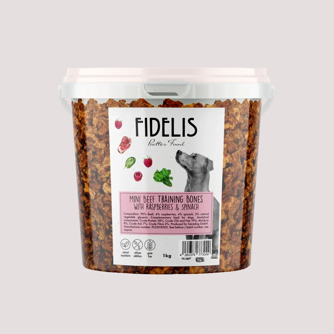 Fidelis Mini Beed Training Bones With Raspberry & Spinach 1kg