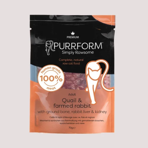 Purrform Minced Quail & Farmed Rabbit With Bone & Liver & Kidney 70g
