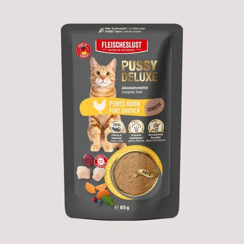 Fleischeslust Pussy Deluxe Pure Chicken Pouch Wet Cat Food 85g