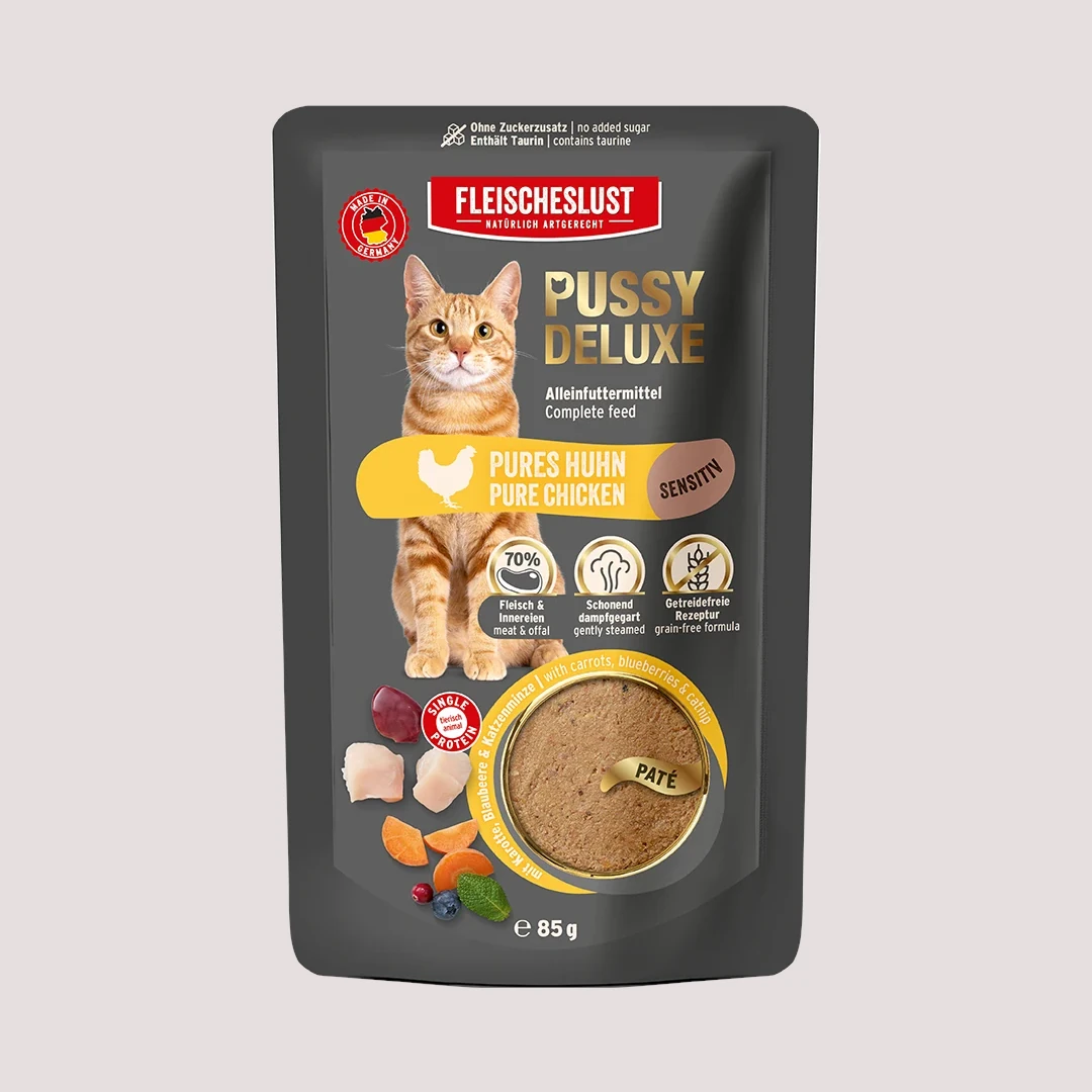 Fleischeslust Pussy Deluxe Pure Chicken Pouch Wet Cat Food 85g