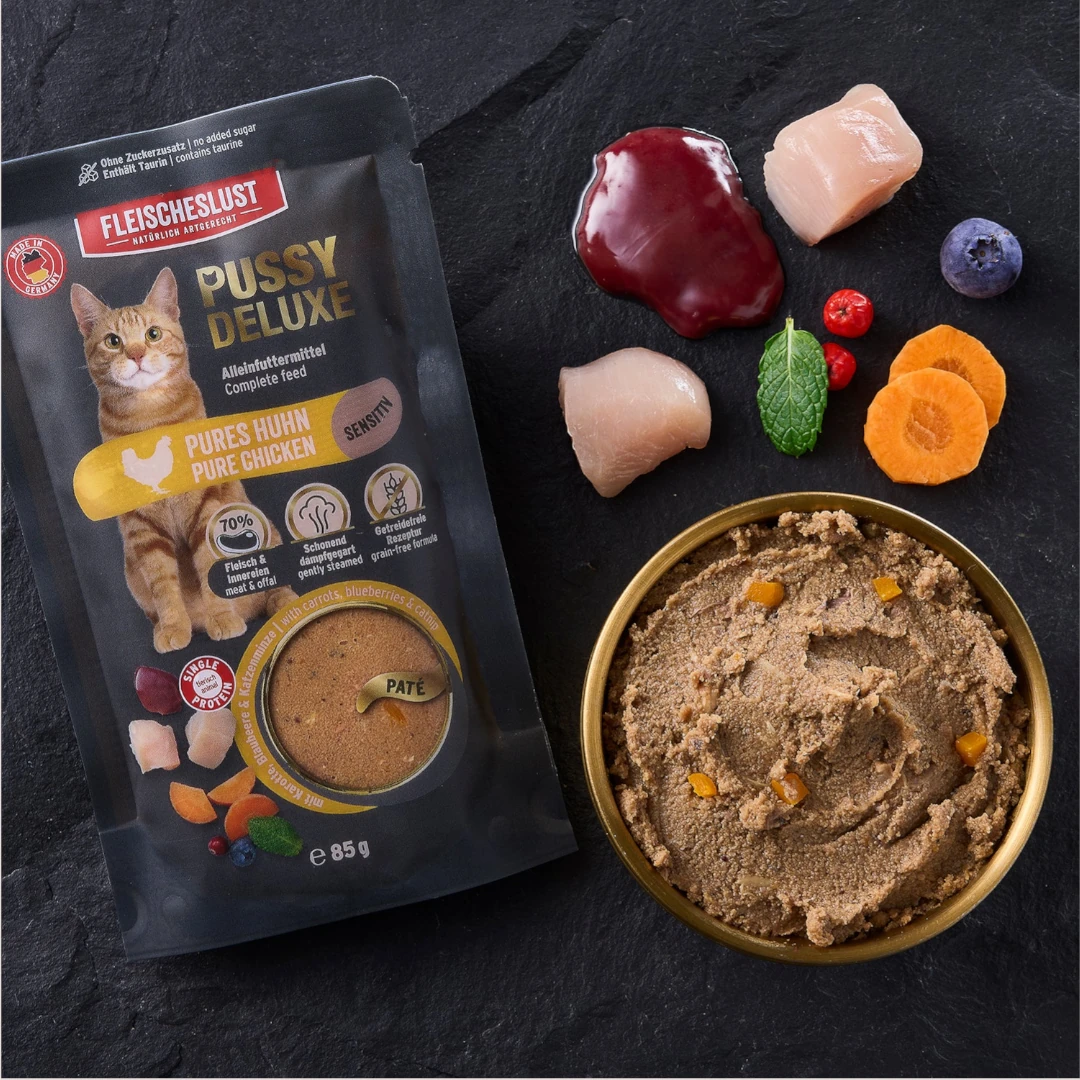Fleischeslust Pussy Deluxe Pure Chicken Pouch Wet Cat Food 85g